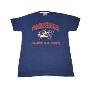 Old School Homage Columbus Blue Jackets #MOREHUGS tee